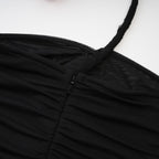 Juana asimetrik midi elbise