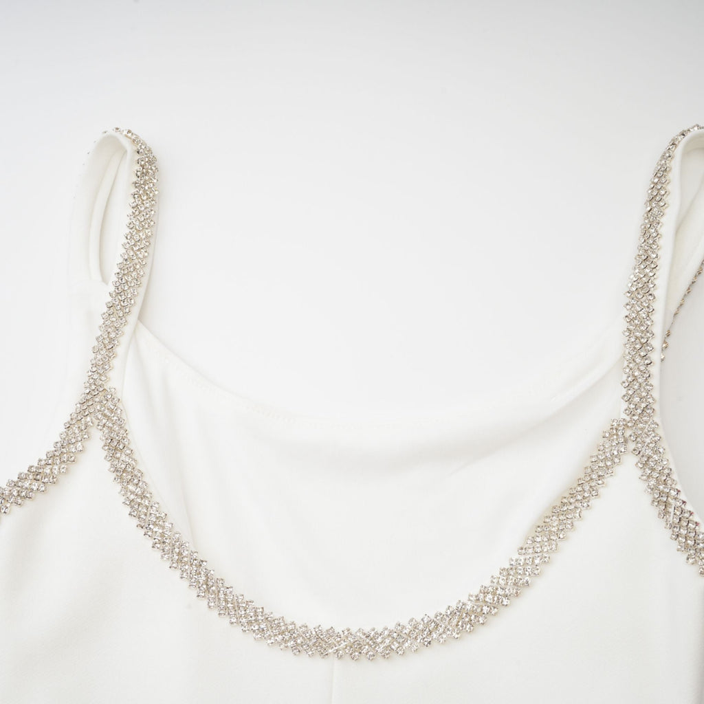 Hélène işlemeli midi elbise