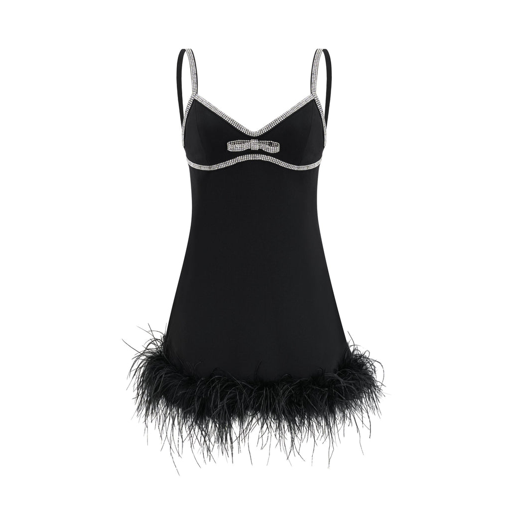 Clémence kuş mini elbise