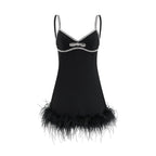 Clémence kuş mini elbise