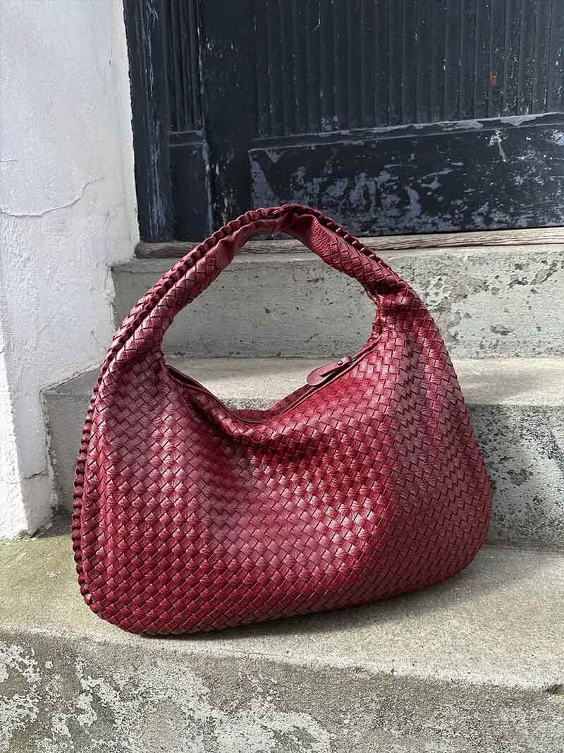Woven Büyük Boy Vegan Deri Çanta