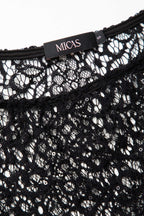 Dantelli Transparan Kesilmiş Önden Bağlamalı maksi Elbise