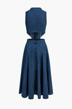 Kot Düğmeli midi Elbise