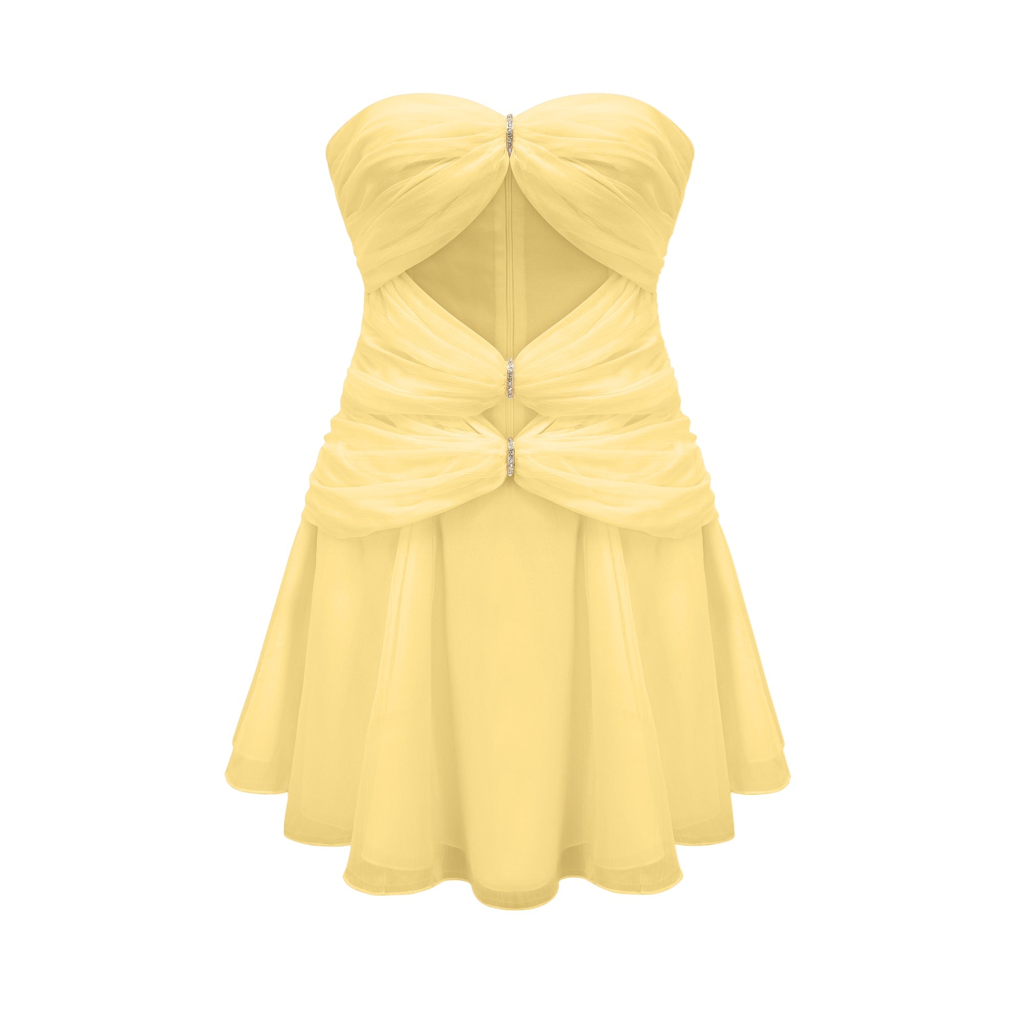 Émilienne pile mini elbise