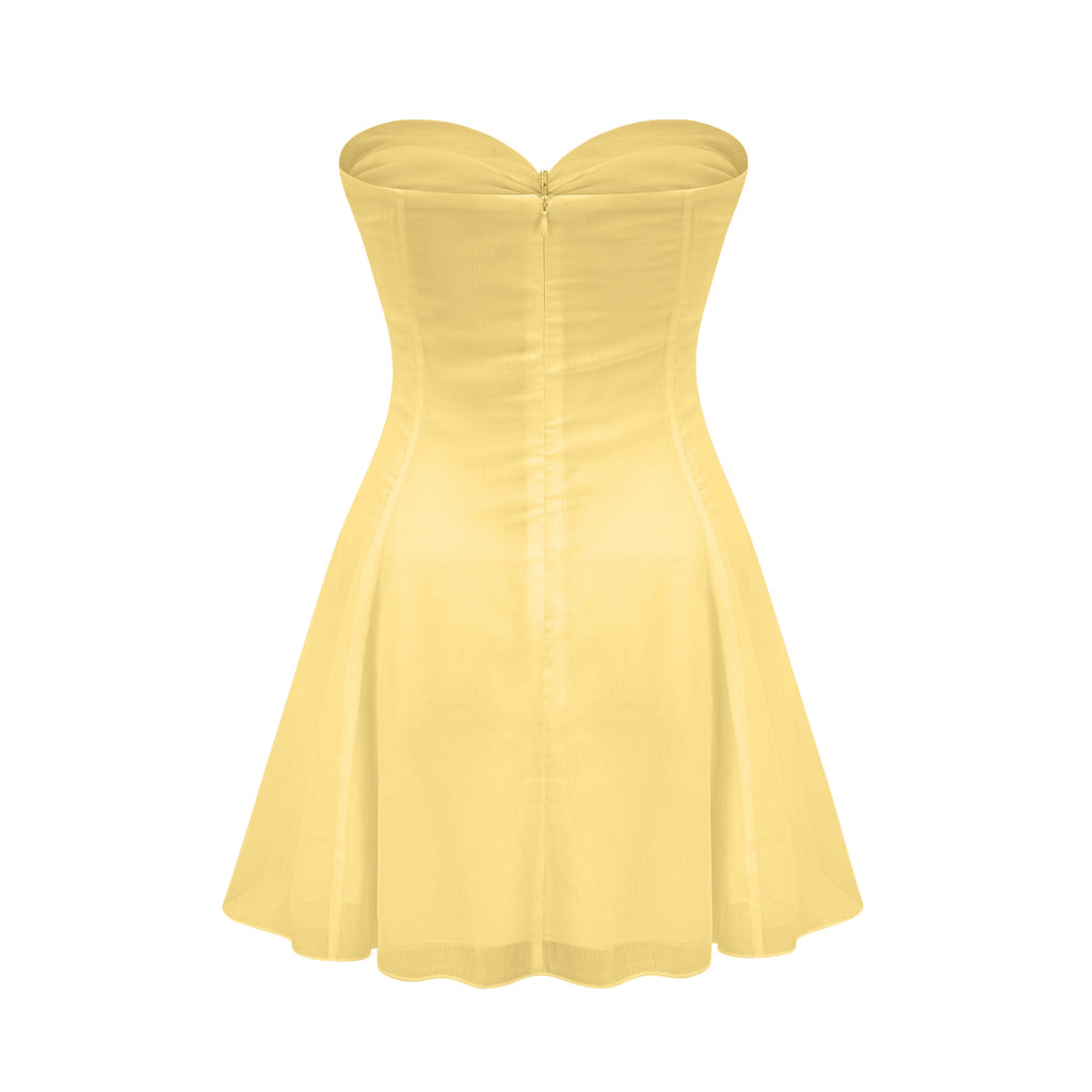 Émilienne pile mini elbise