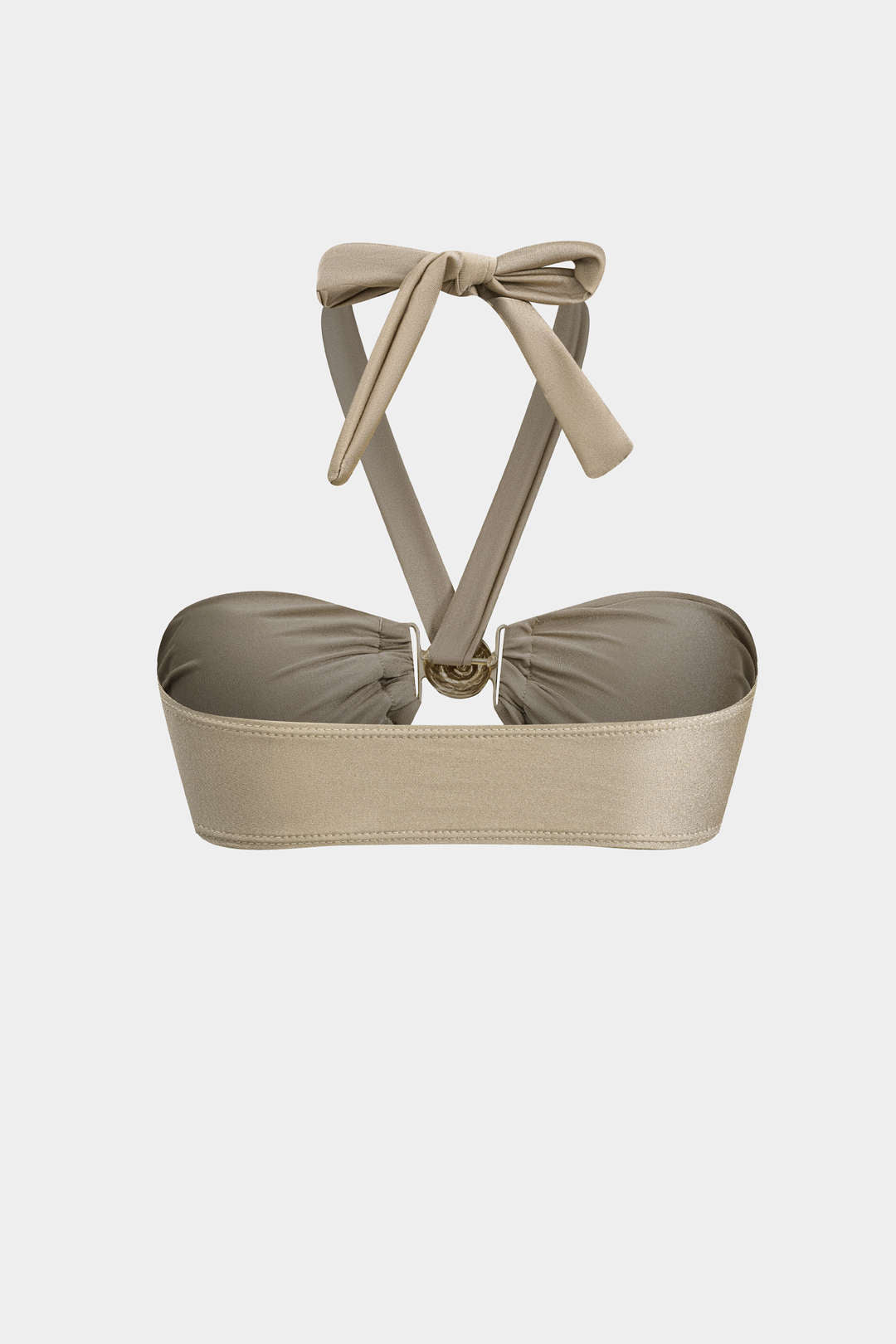 Metalik Büzgülü Bağlamalı Bikini Takımı