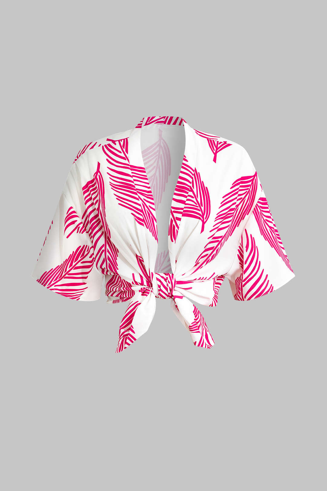 Yaprak Desenli Büzgülü Şort Takımı