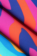 Canlı Soyut Desenli Kısa Gömlek ve Şort Takımı