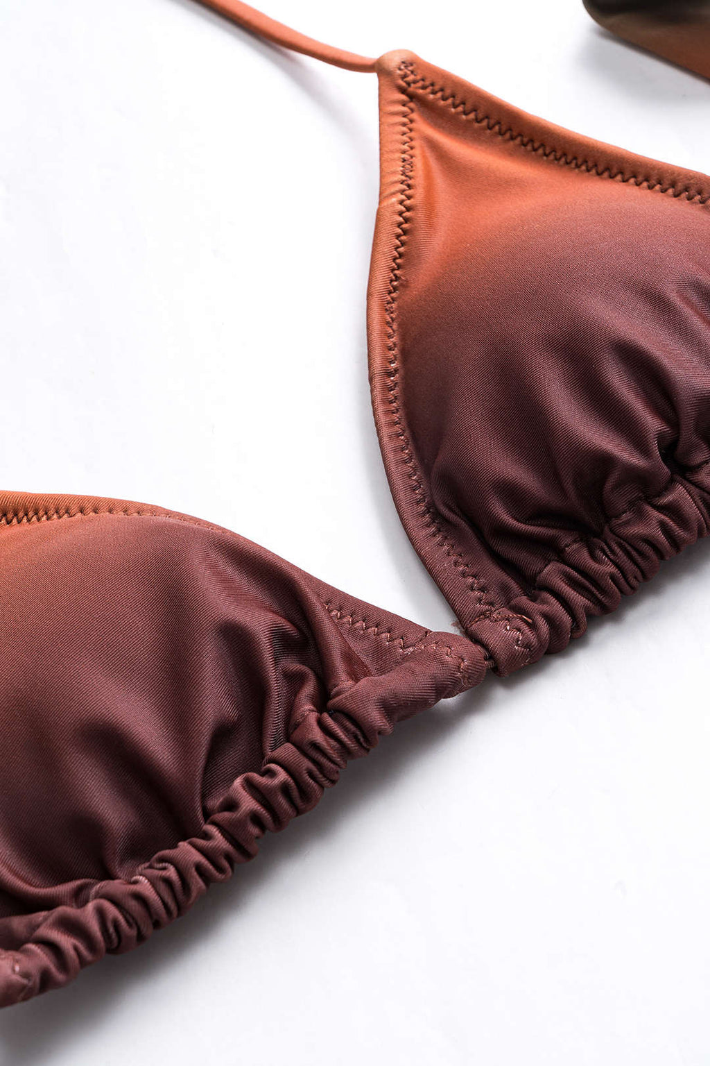 Ombre Baskılı File Bikini ve Mayo Eteği Pareo Takım