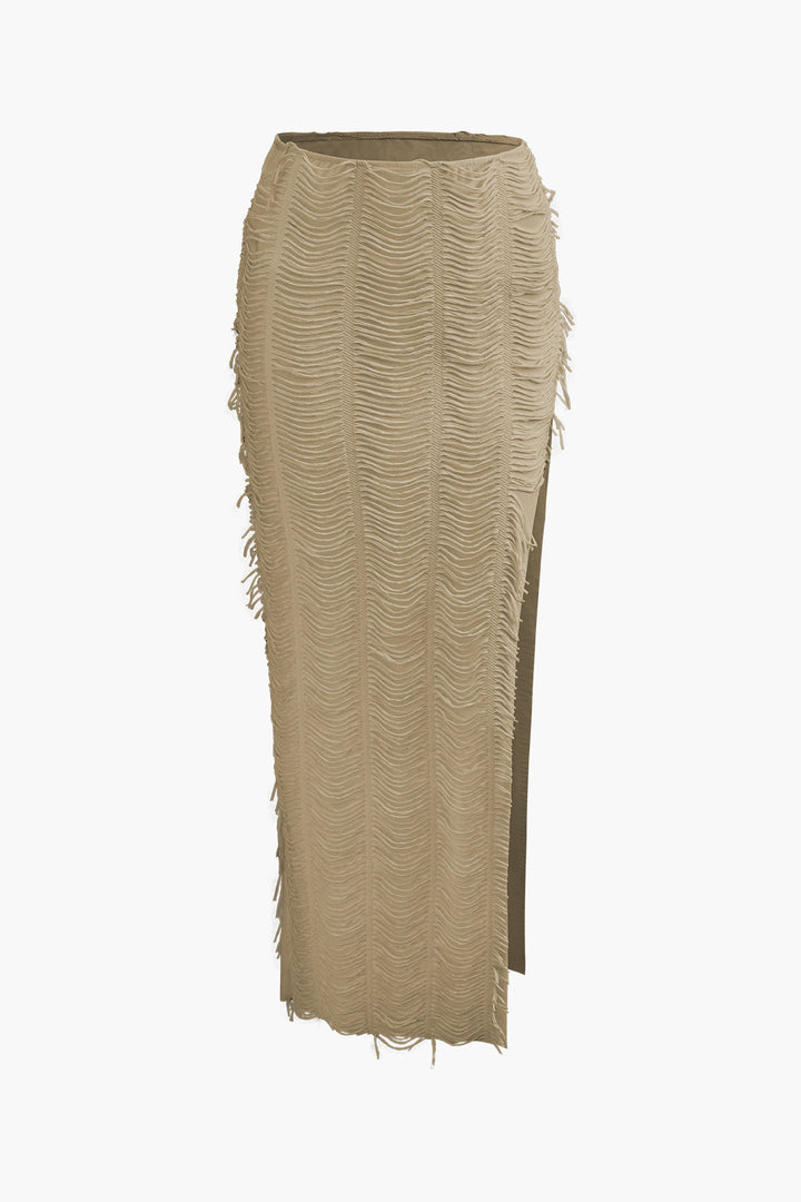 Rave Crop Top ve Yırtmaçlı Etek Takım