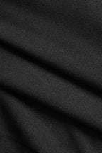 Düz Yüksek Yırtmaçlı Kare Yaka Midi Elbise