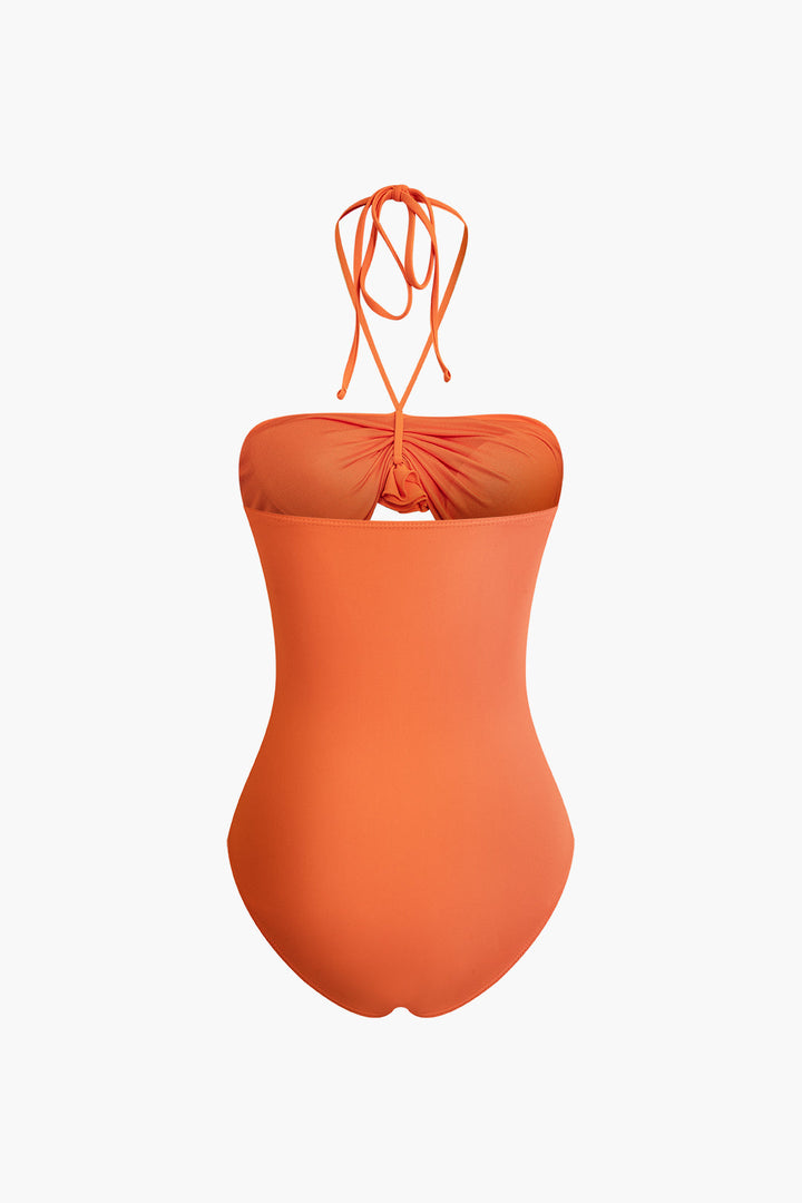 3D Halter Yaka Mayo ve Mayo Eteği Pareo Etek Takımı