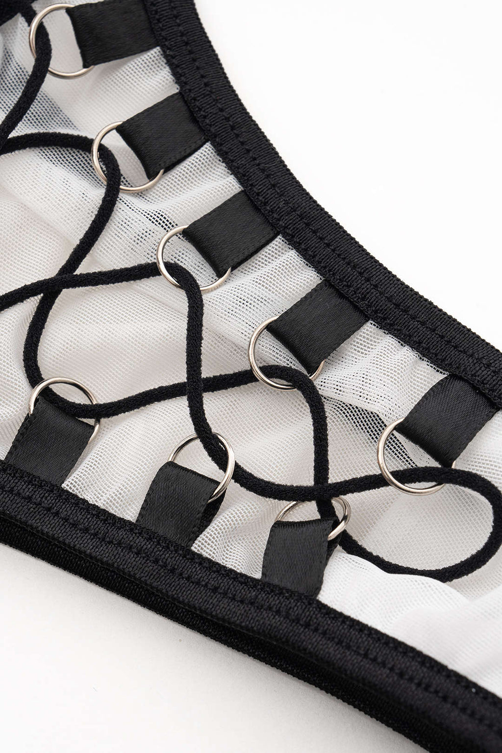 Kontrast Bağlamalı İnce Askılı İkili Bikini Takımı