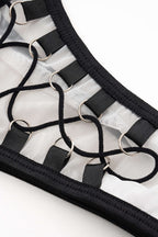 Kontrast Bağlamalı İnce Askılı İkili Bikini Takımı