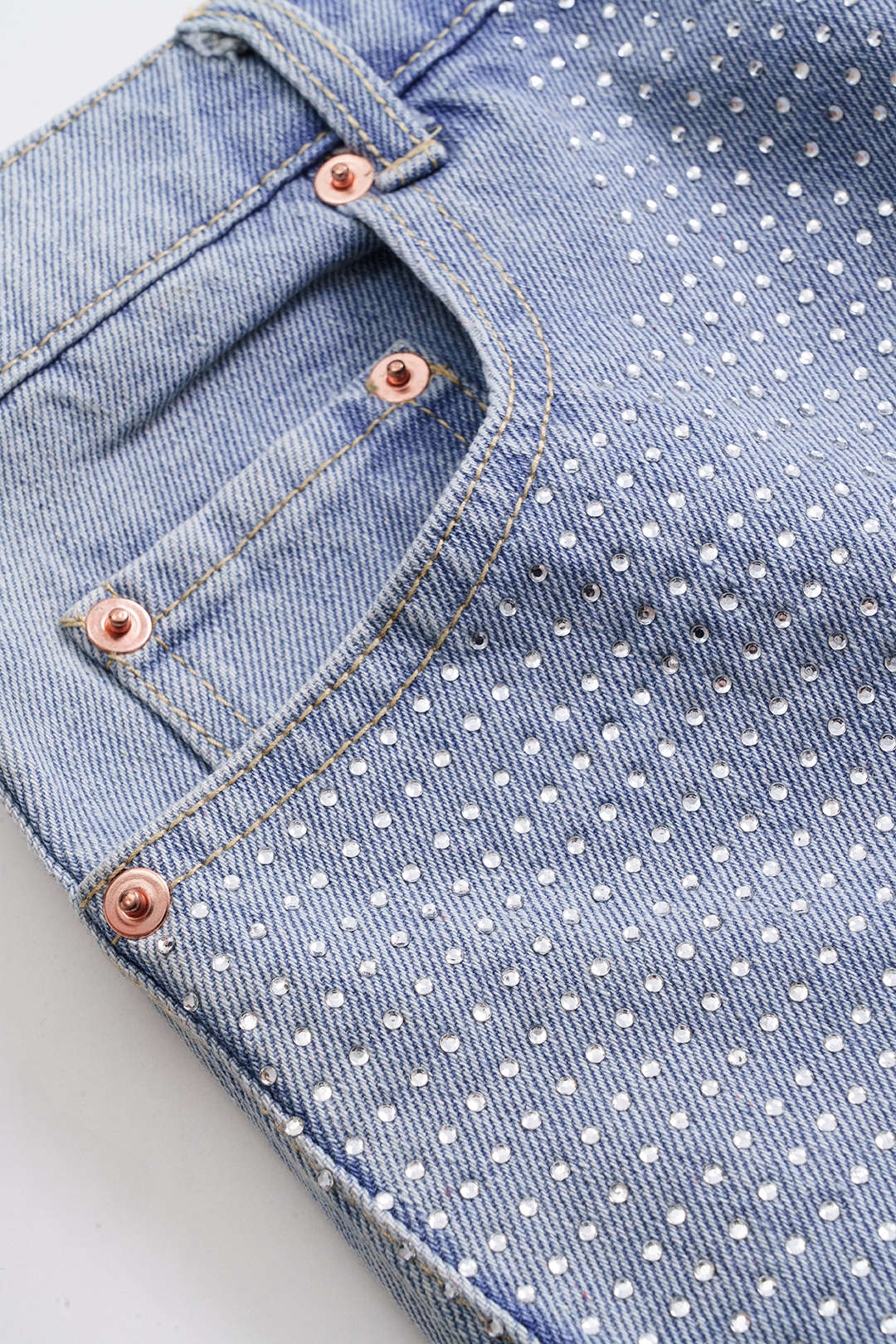 Denim Yüksek Bel Şort