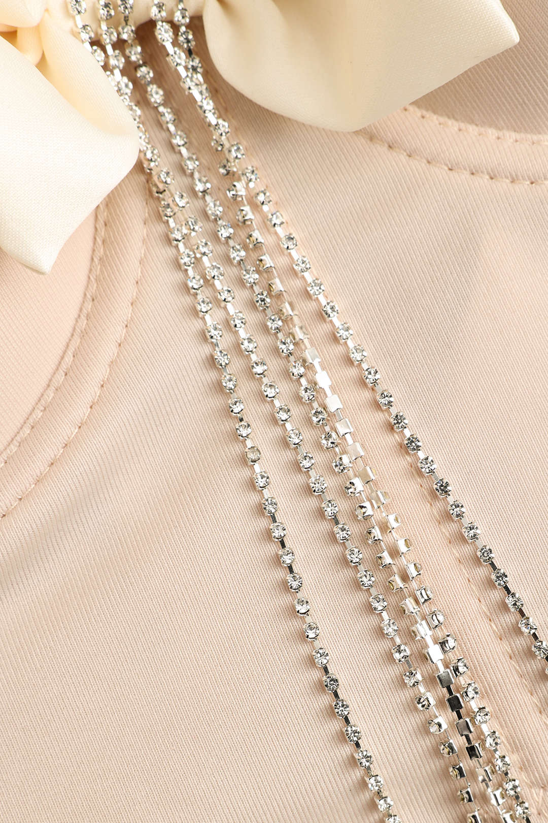 Rhinestone Püsküllü Fiyonk Zincir Korsaj Büstiyer Atlet