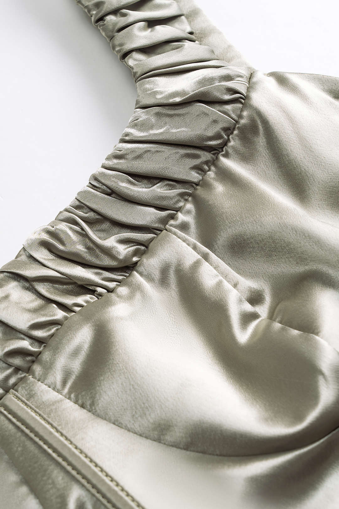 Saten Büzgülü Yan Fermuarlı Büstiyer Korse Atlet