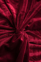 Kadife Kıvrımlı Dantelli Uzun Kollu maksi Elbise