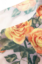 Çiçek Desenli Fileli Uzun Kollu maksi Elbise