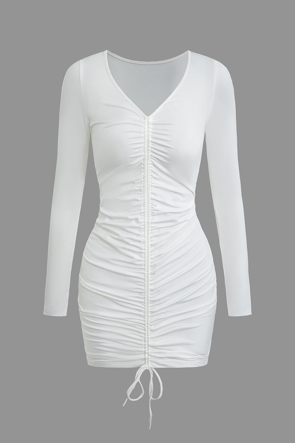 Katı Dantelli İpli Mini Elbise