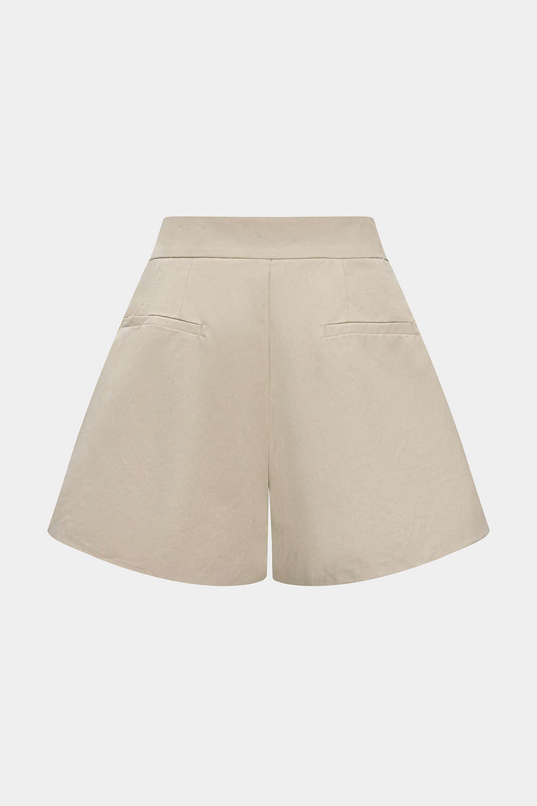 Düz Büzgülü Yüksek Bel Cepli Şort