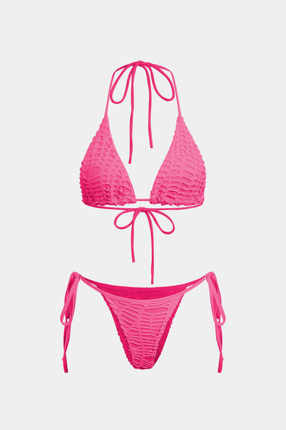 Halter Yaka Bikini ve Mayo Eteği Pareo Takımı