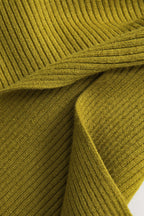 Temel Katı Çapraz Uzun Kollu Kazak Midi Elbise