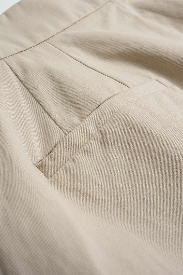 Düz Büzgülü Yüksek Bel Cepli Şort