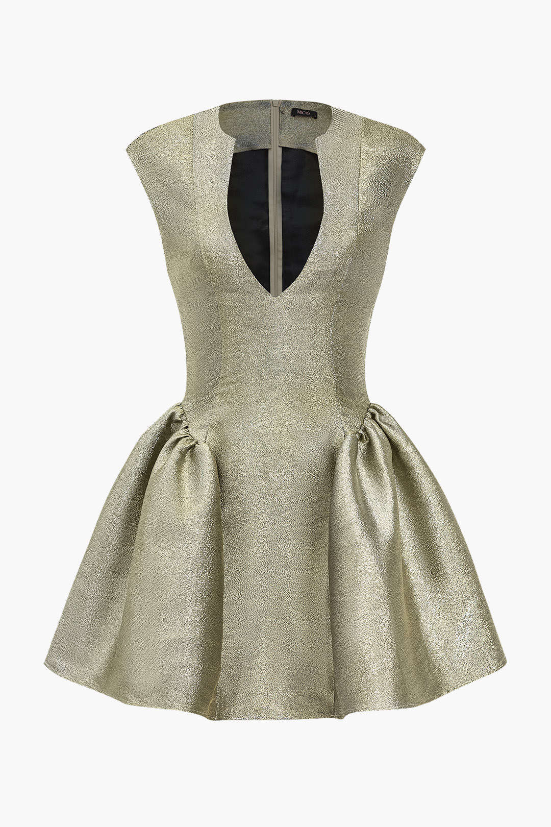 Simli V Yaka Mini Elbise