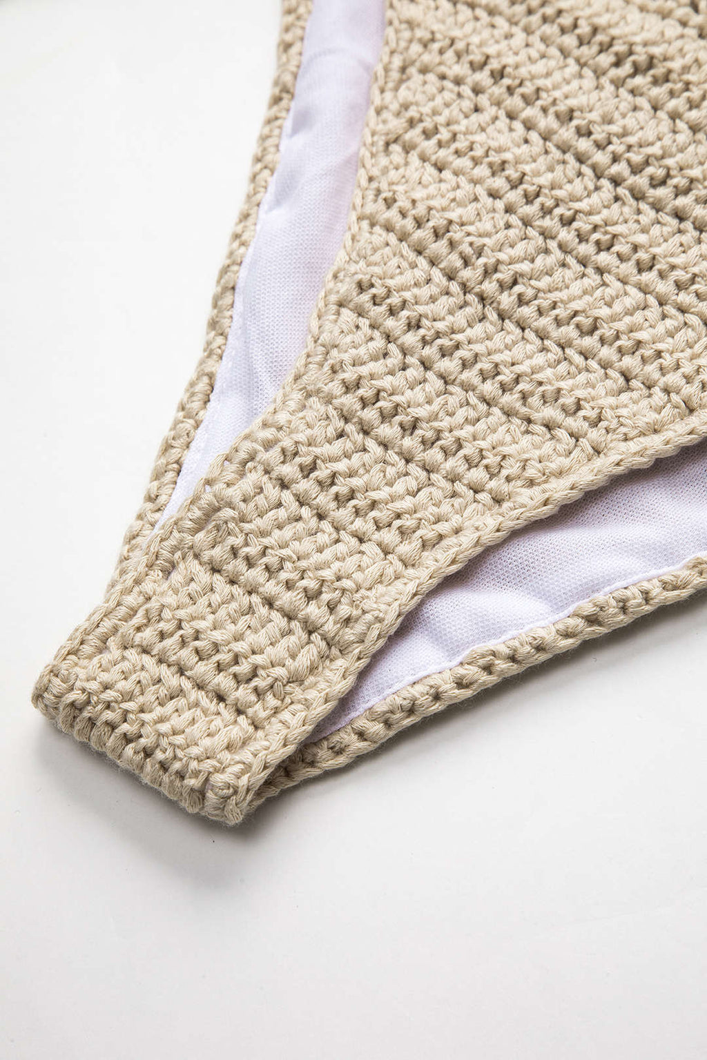 Örgü Bağlamalı Kesik Bikini Takımı