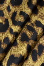 Leopar Desenli Dantel Kenarlı Gece Elbisesi