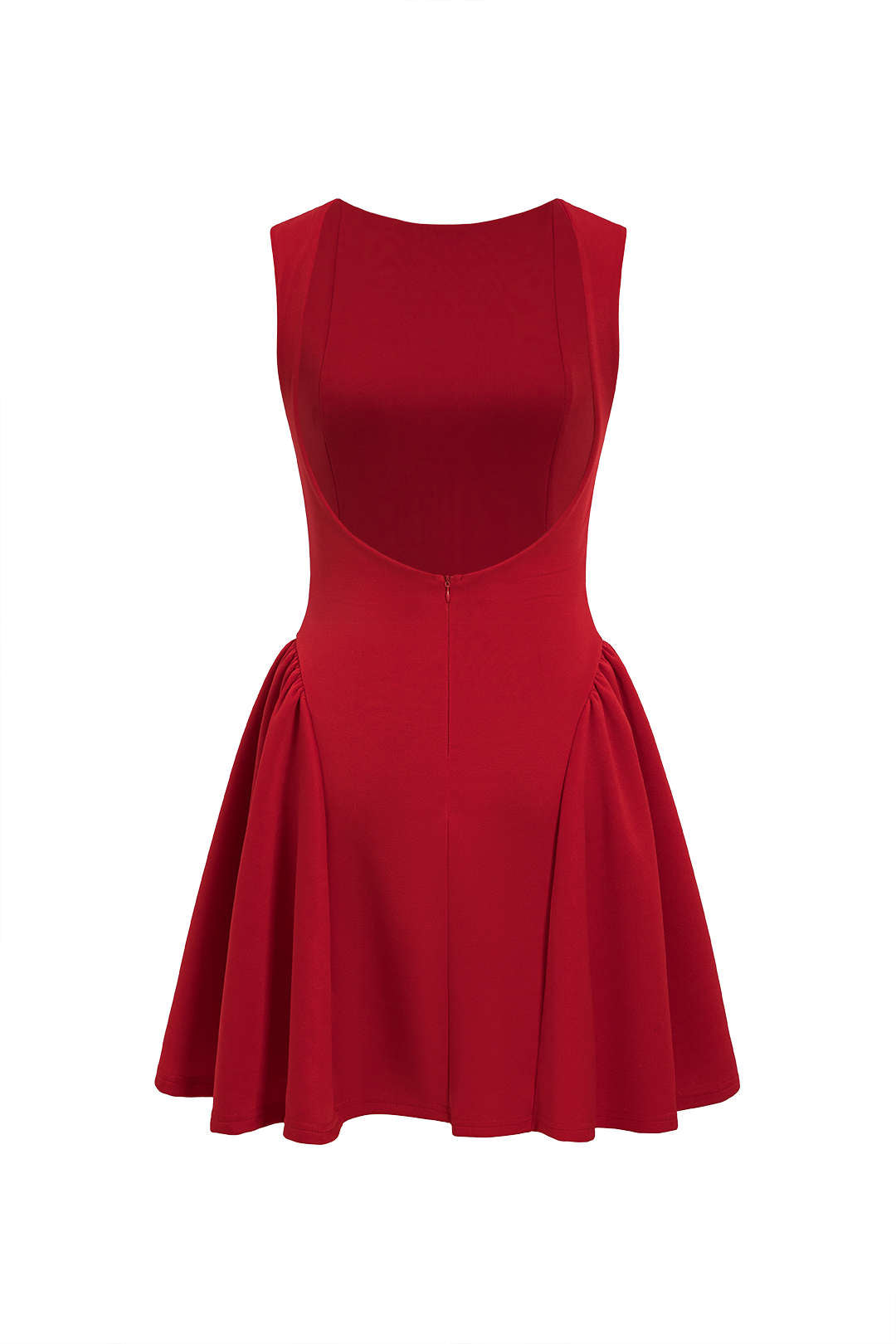 Düğmeli Sırtı Açık Kısa Kollu Mini Elbise