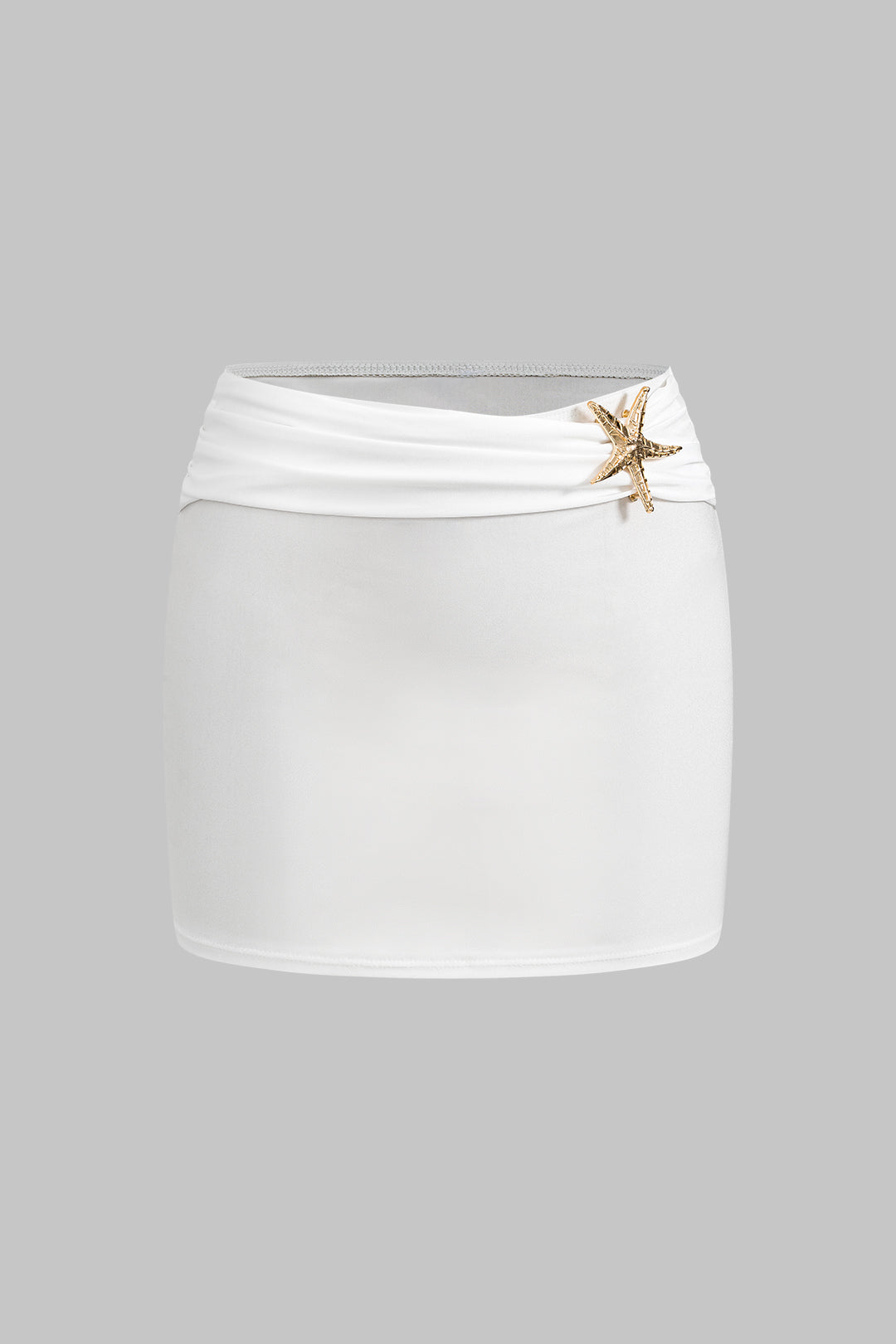 Metalik Sırt Dekolteli Bikini ve Mayo Eteği Pareo Takımı