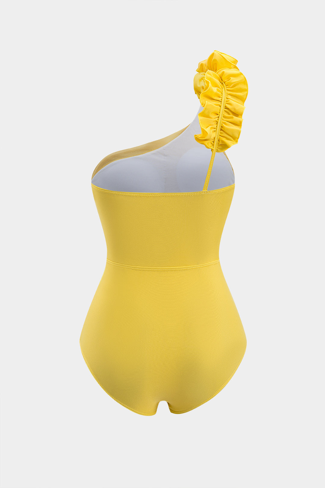 Patchwork Tek Omuz Karın Kontrolü Tek Parça Mayo