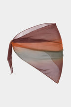 Ombre Baskılı File Bikini ve Mayo Eteği Pareo Takım