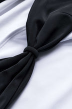 Kontrast Metalik Dekor Büzgülü Kesik Bağcıklı Karın Kontrolü Tek Parça Mayo