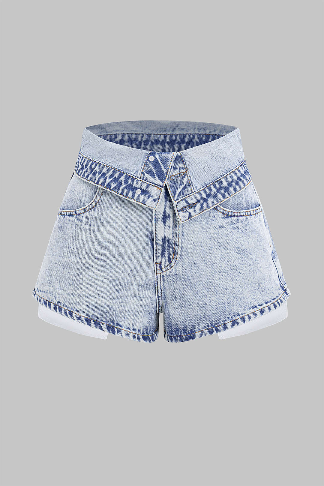 Denim Yüksek Bel Şort