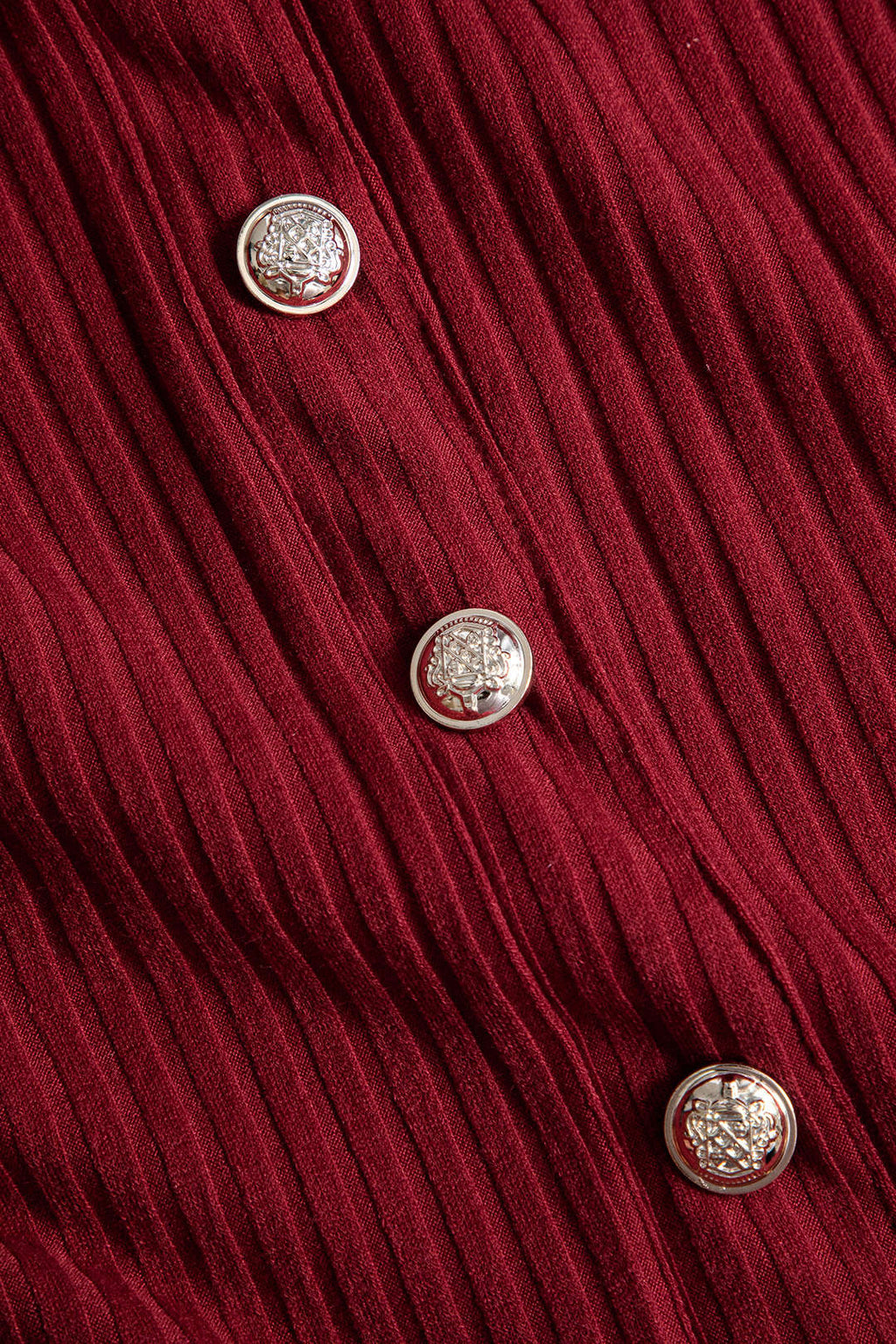 Düz Örgü Düğmeli Uzun Kollu maksiElbise