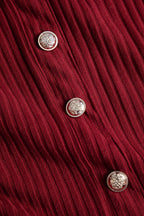 Düz Örgü Düğmeli Uzun Kollu maksiElbise