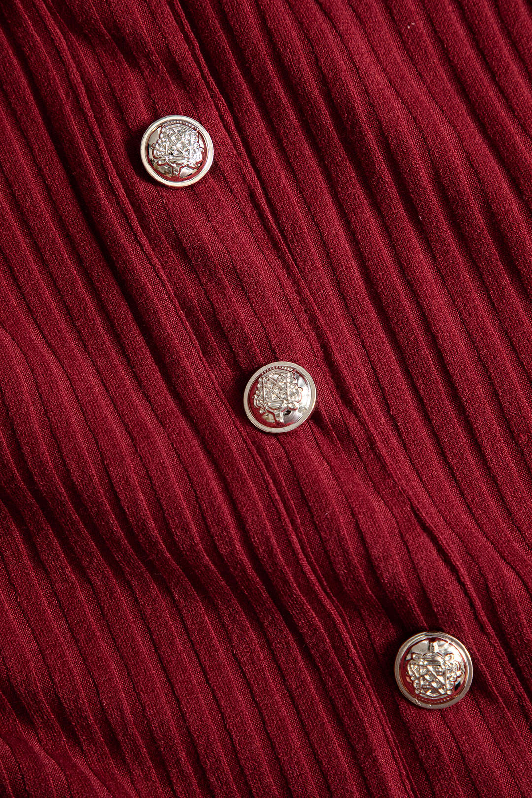 Düz Örgü Düğmeli Uzun Kollu maksiElbise