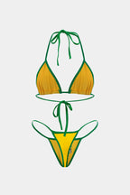 Nakışlı Kontrast Bikini Takımı