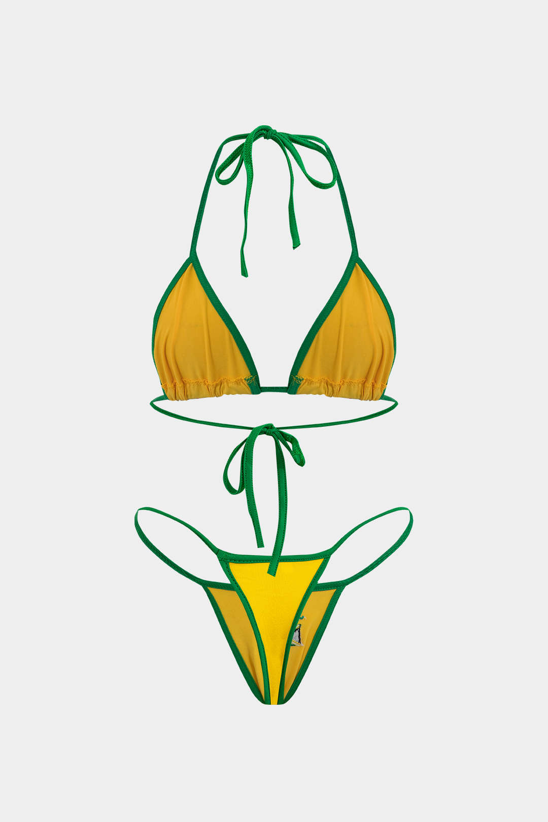 Nakışlı Kontrast Bikini Takımı