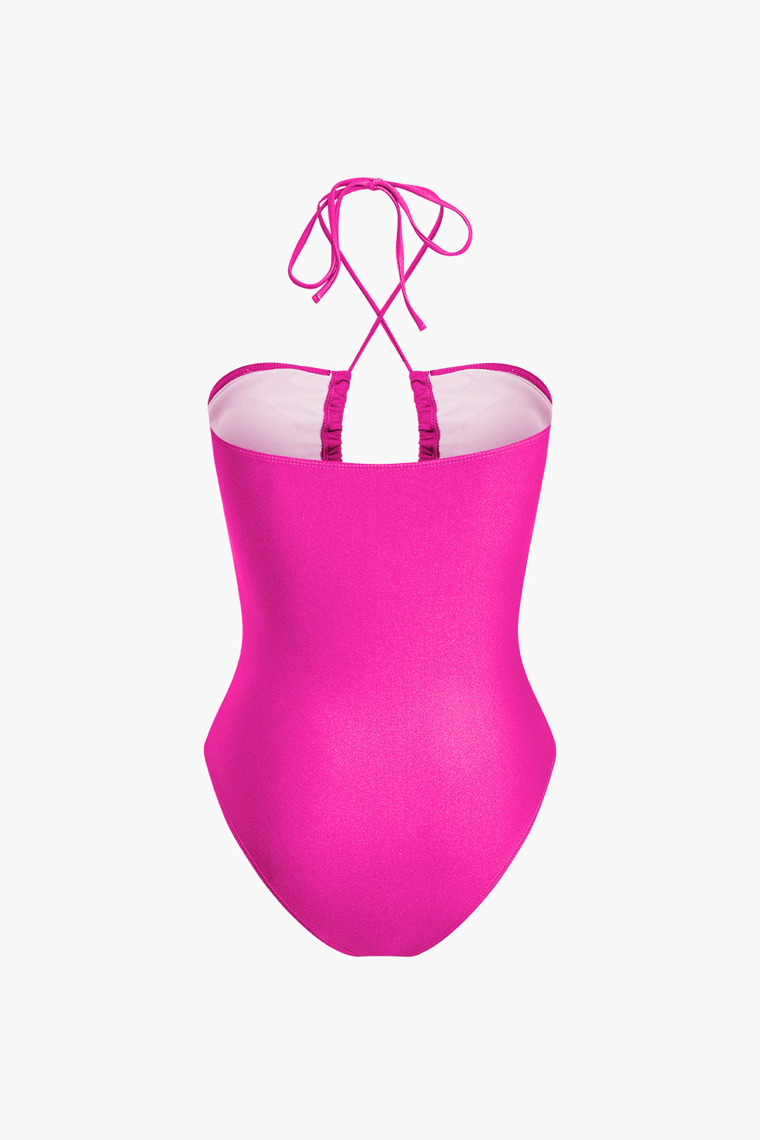 Karın Kontrol Bağcıklı Halter Büzgülü Tek Parça Mayo