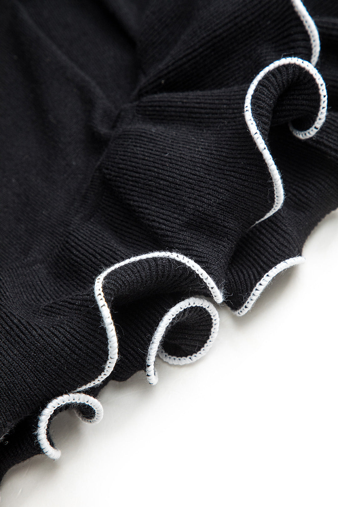 Triko Kontrast Kamçı Dikişli mini Elbise