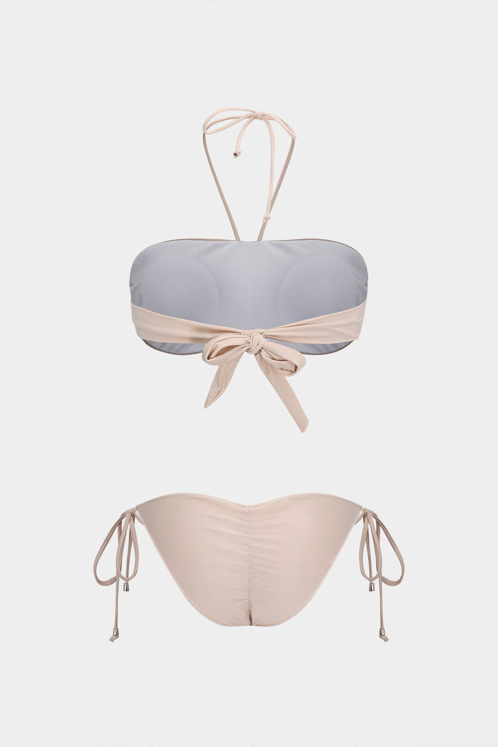 Büzgülü Bağlamalı Sırt Dekolteli Bikini Takımı