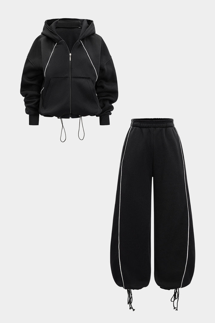 fermuarlı üst ve pantolon takım