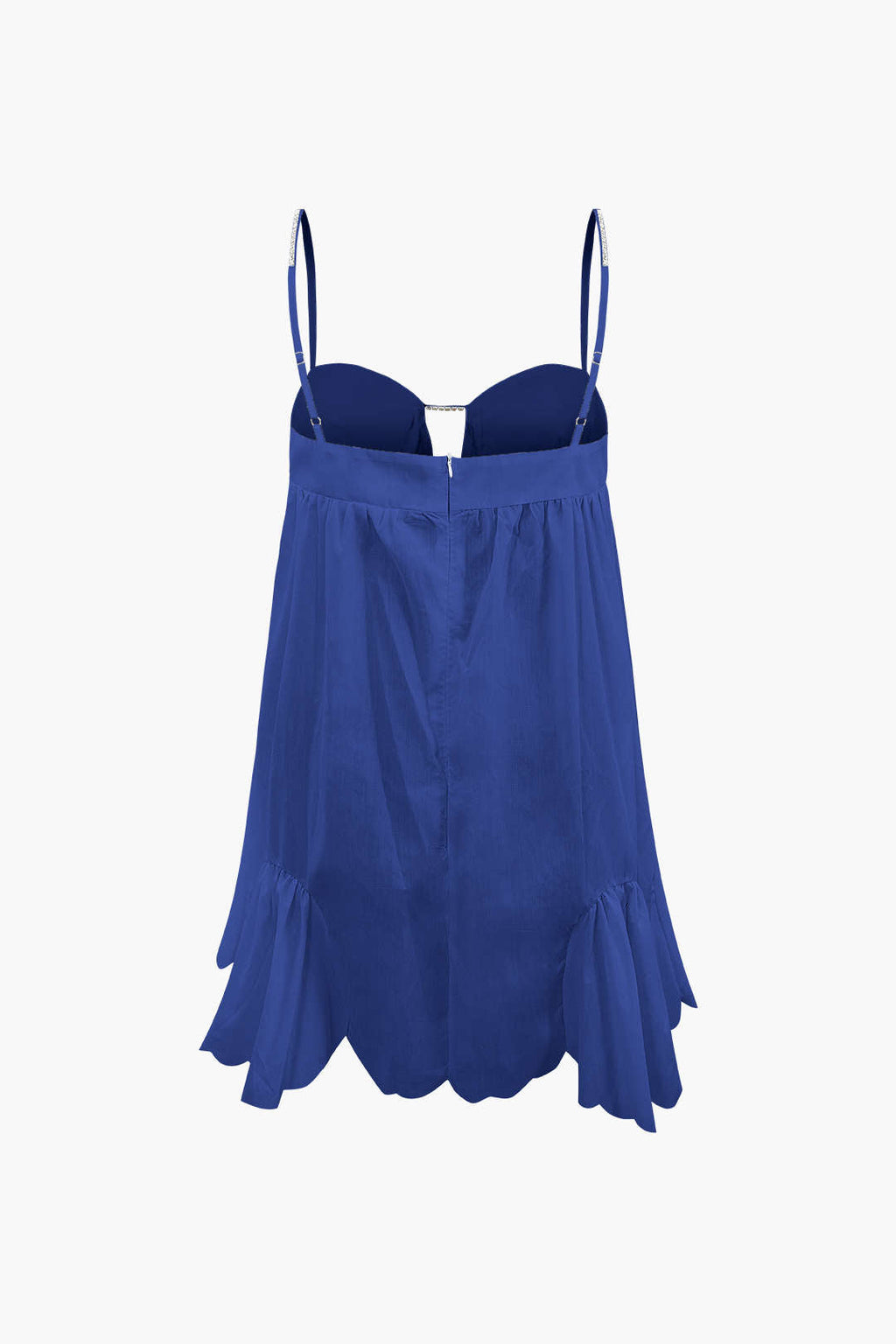 V-Yaka Taş Detaylı Mini Elbise