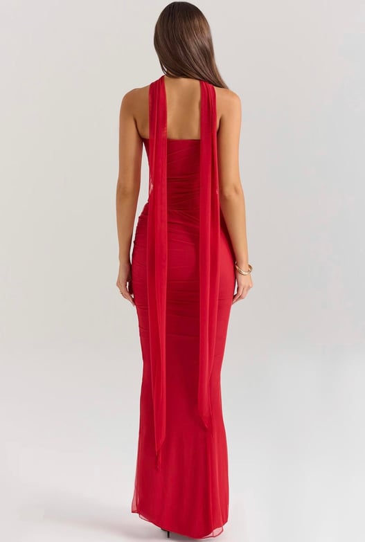 Boynu Bağ Detaylı Drapeli Takım