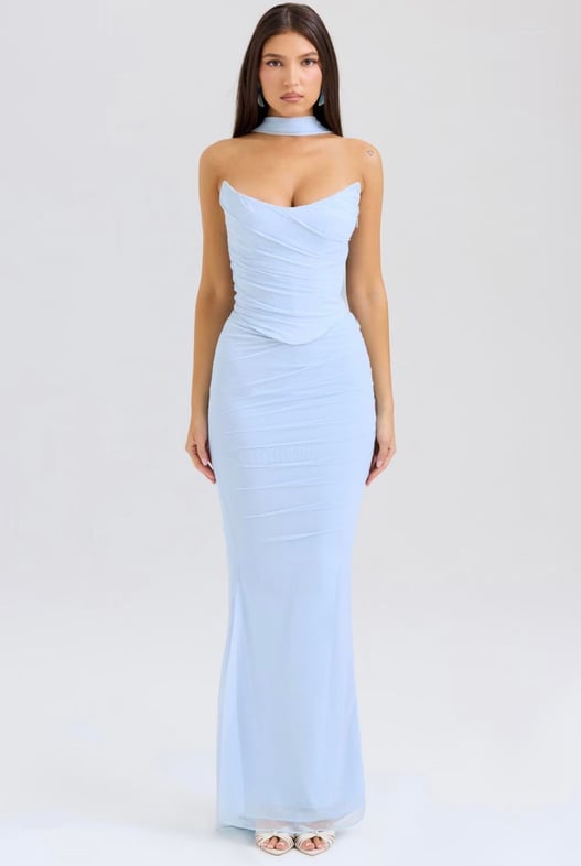 Boynu Bağ Detaylı Drapeli Takım