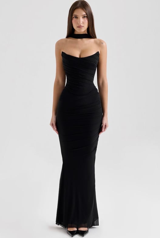 Boynu Bağ Detaylı Drapeli Takım